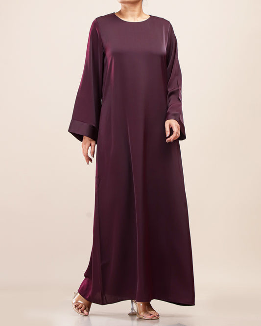 Elegant Maxi with Flowy Cuff _Maroon