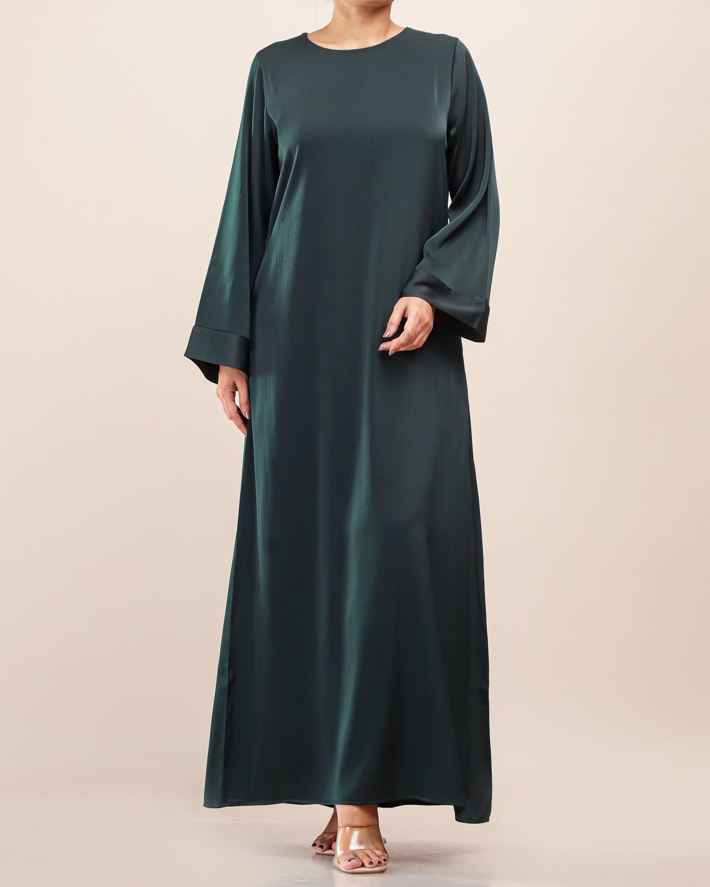 Elegant Maxi with Flowy Cuff _D Green