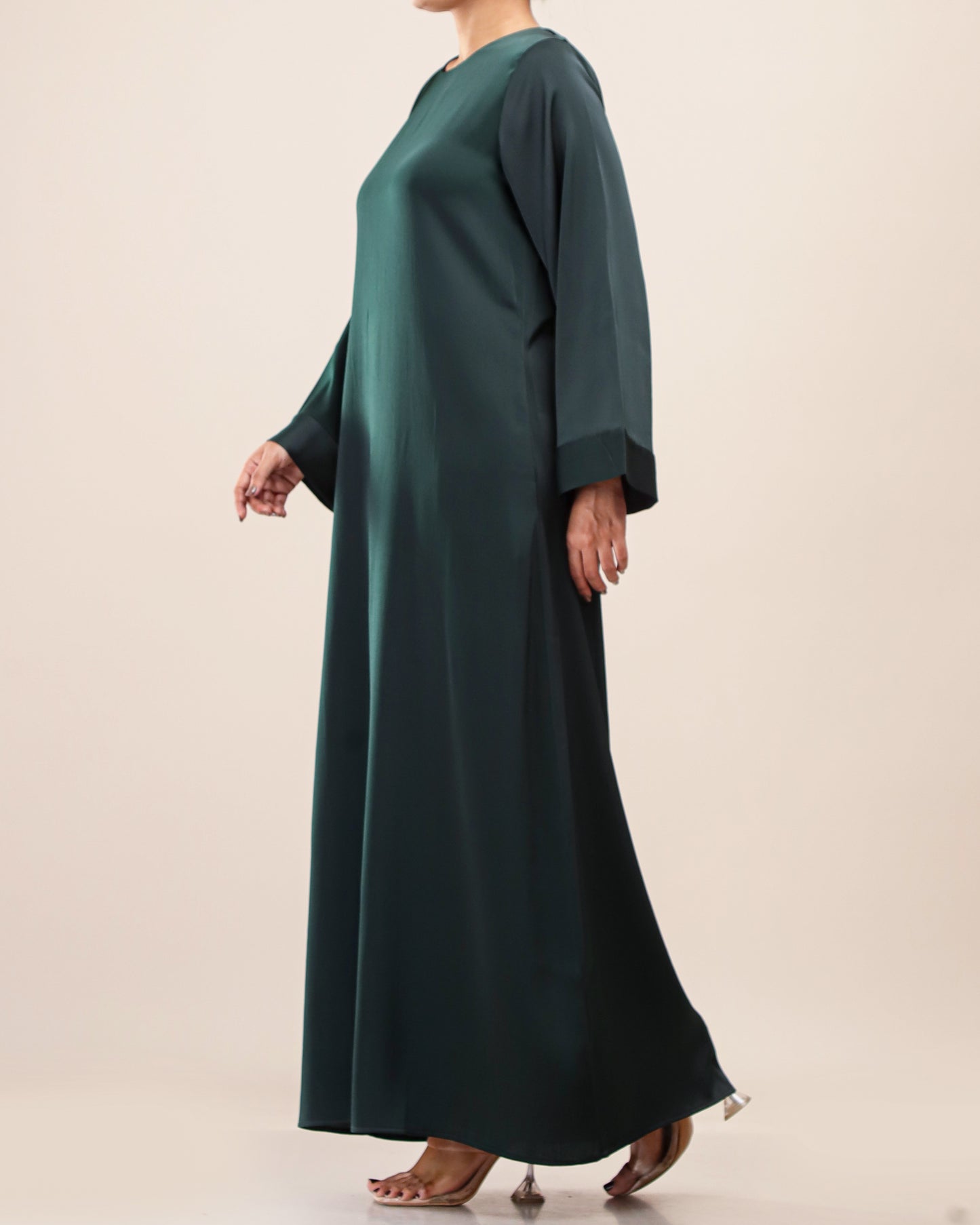 Elegant Maxi with Flowy Cuff _D Green