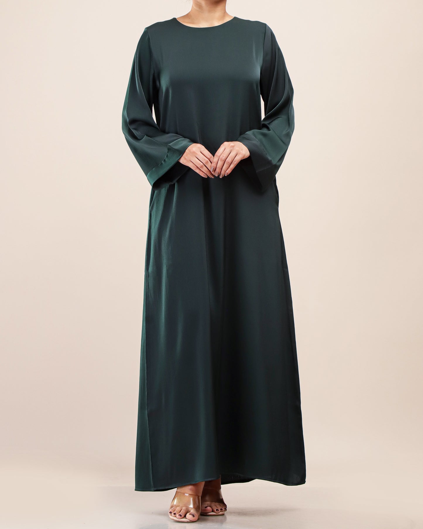 Elegant Maxi with Flowy Cuff _D Green