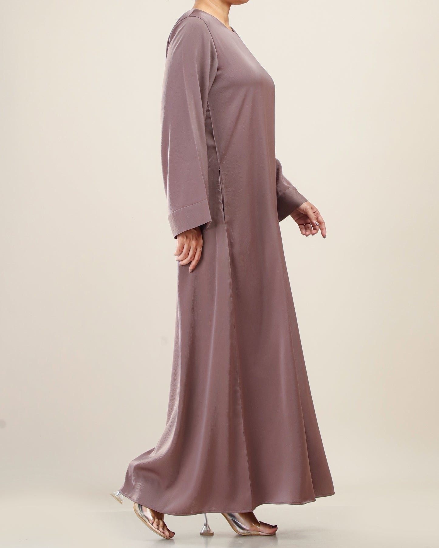 Elegant Maxi with Flowy Cuff _Beige