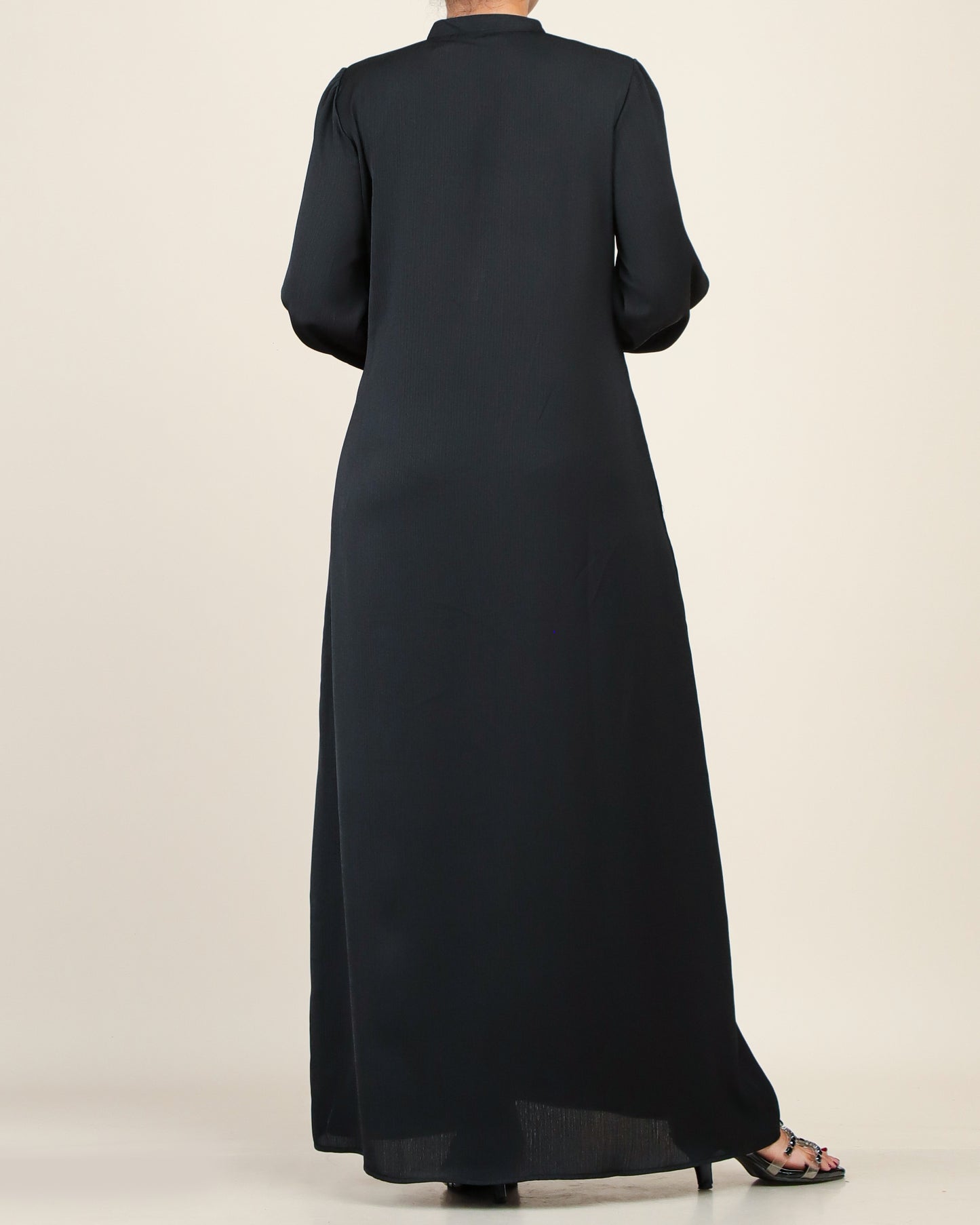 Classic Black Button-Down Maxi Dress