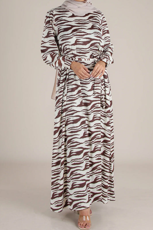 Wild Chic Abaya - Sahara Stripe Brown