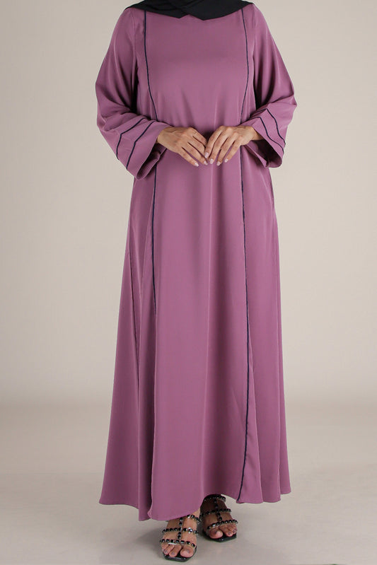 Elegant Tier Abaya - Wild Orchid